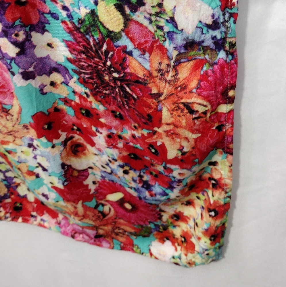 Umgee Floral Kimono Womens M/L Multicolor Artsy Festival Coastal Vacation - Picture 4 of 8